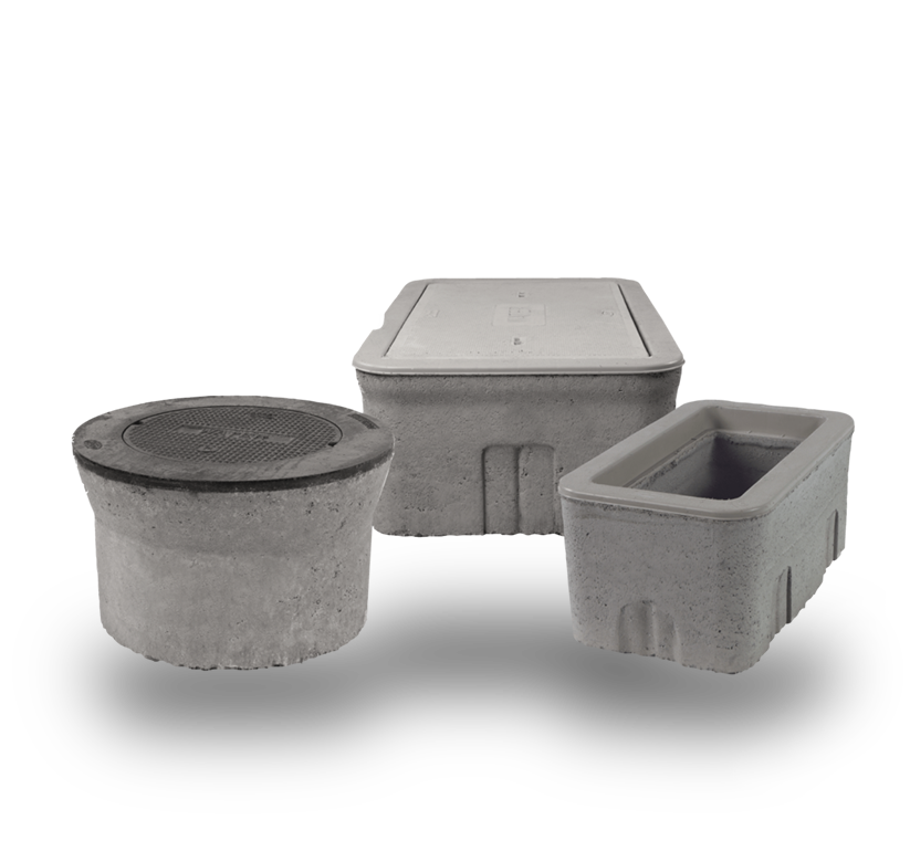 Square and Round Plastic Lids Concrete Cans