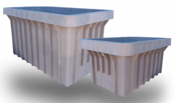 Two lightweight Duralite Tier 15 and Tier 22-rated underground enclosures.