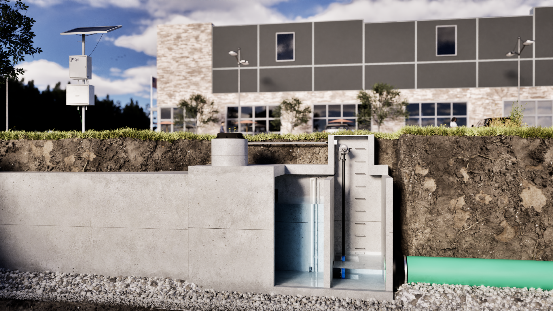 A cutaway image of a site showing a SmartCapture smart infrastructure system
